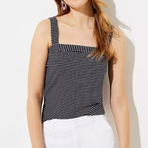 Loft Vintage Striped Square Neck Outfit-Making Tank Size XL Summer Top Coastal